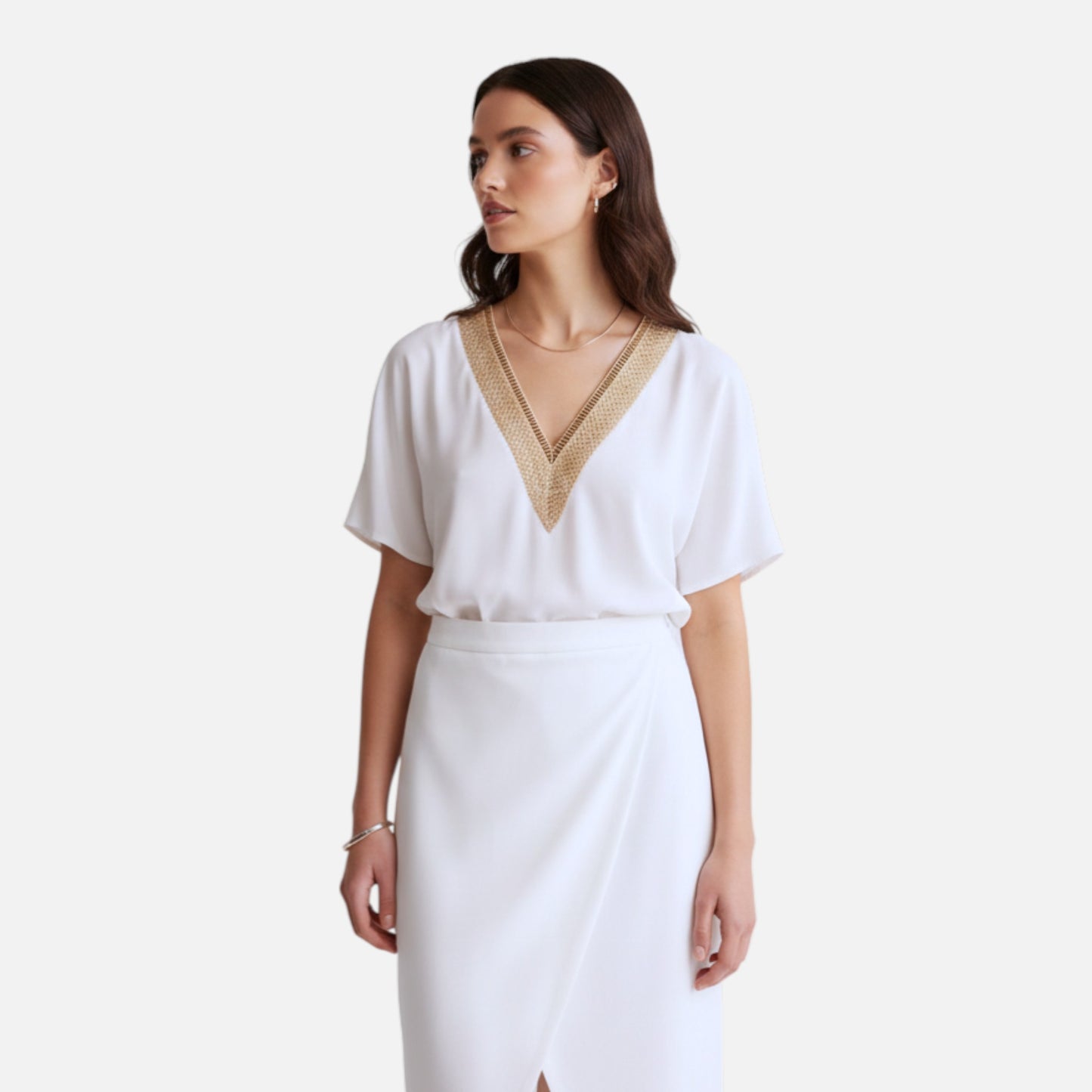 Maison Aurelle | V-Neck Midi Dress – Summer Elegance