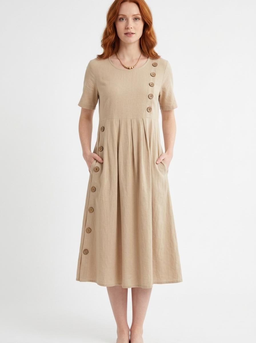 Maison Aurelle - Women’s Midi Dress Soft Breathable Elegant Fit Summer 7