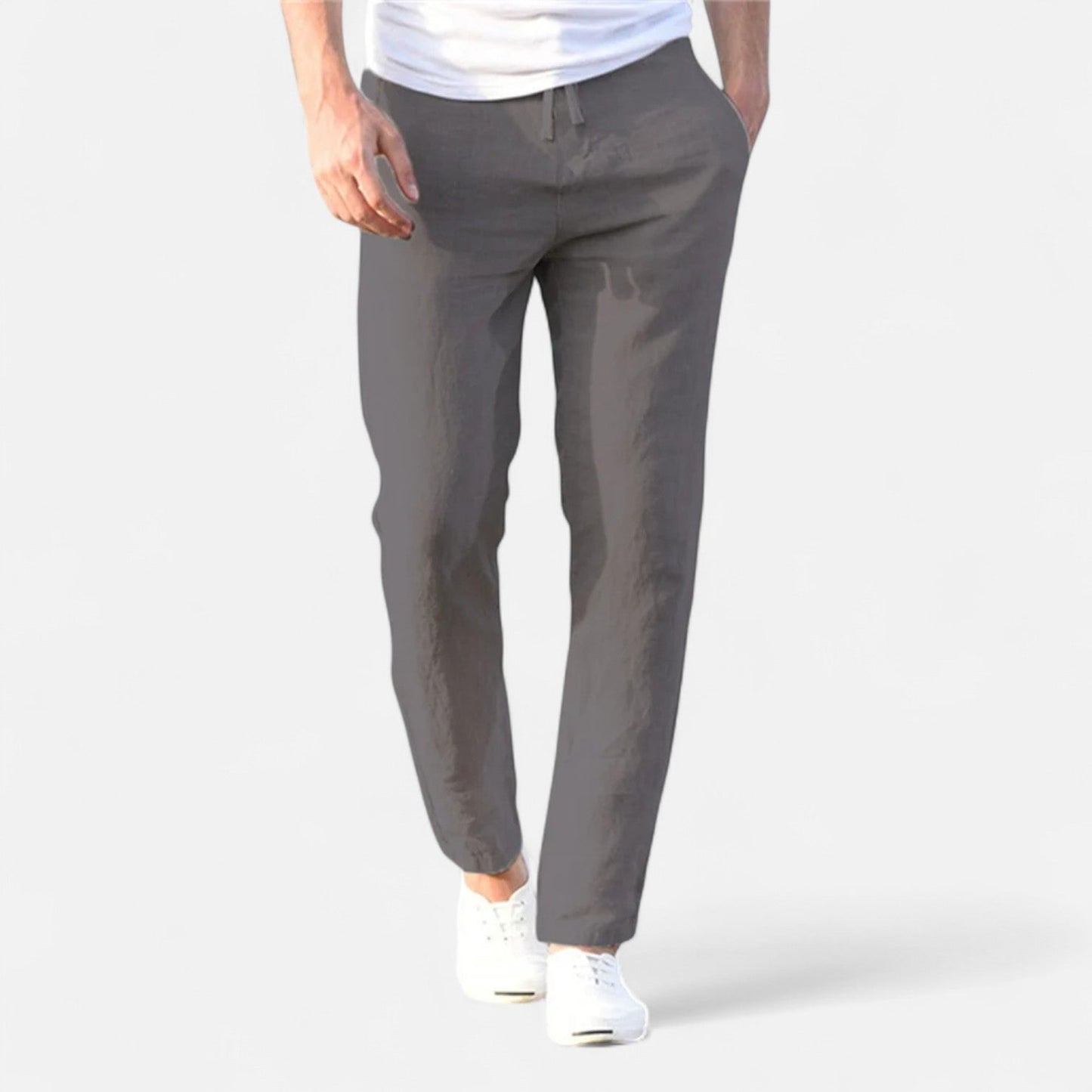 Maison Aurelle Men's Linen Trousers | Cotton-Linen Blend, Lightweight Comfort
