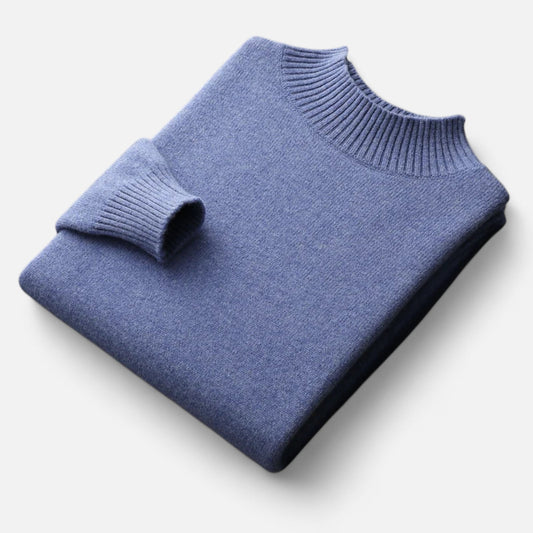 Maison Aurelle Men's Turtleneck Sweater | 100% Pure Wool, Loose Fit