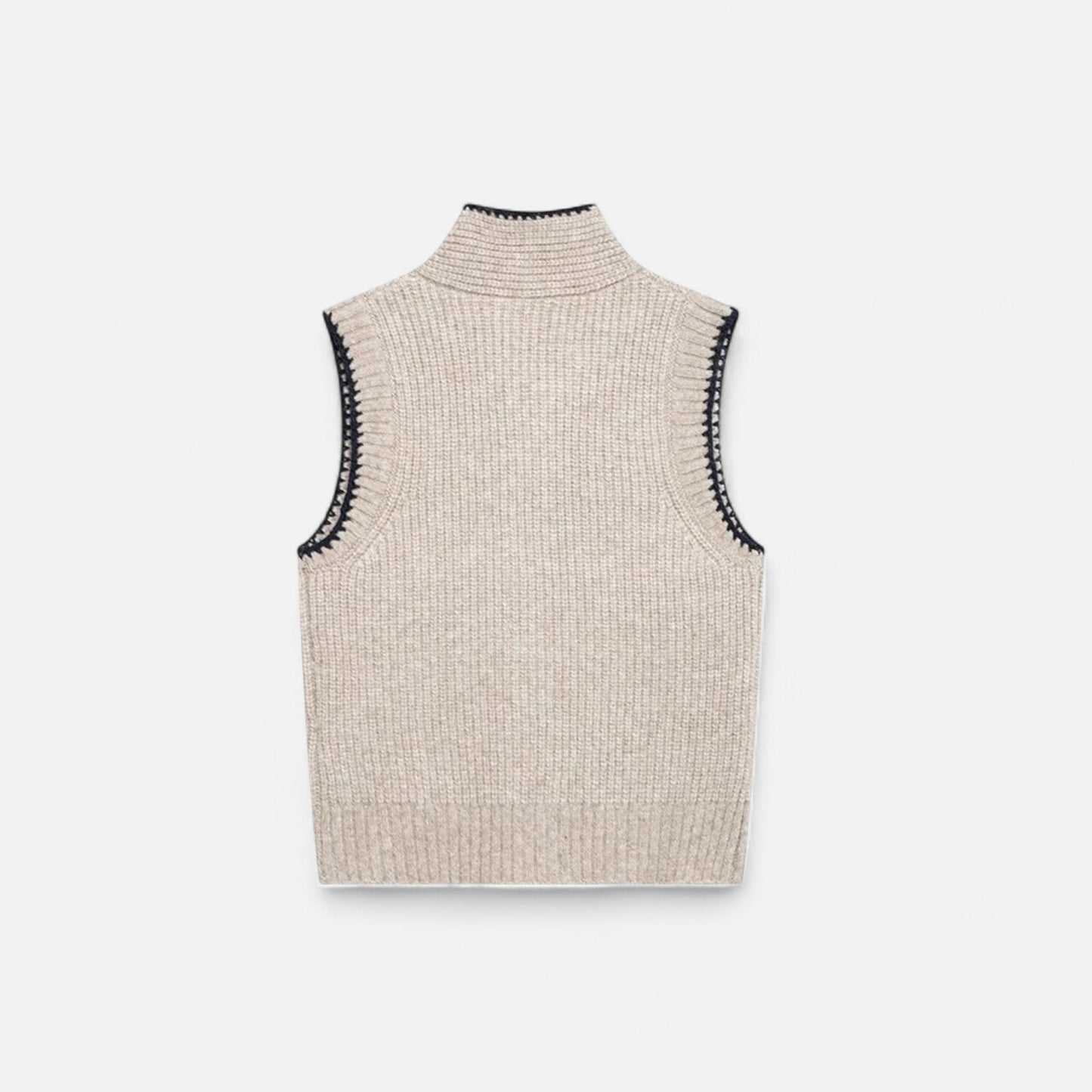 Maison Aurelle Women's Vintage Knitted Vest | 100% Polyester, Sleek Layering
