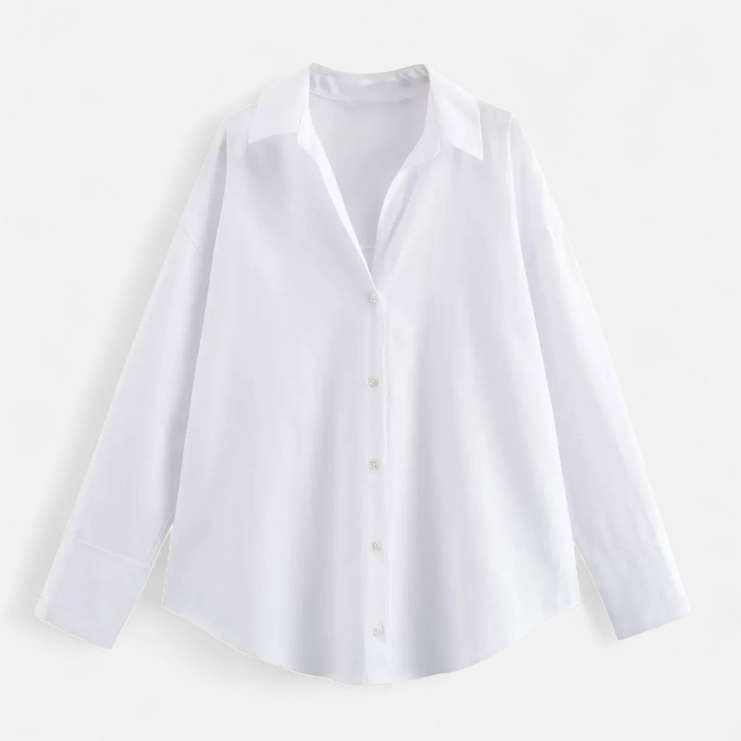 Maison Aurelle Women's White Blouse | Cotton Blend, Timeless Elegance