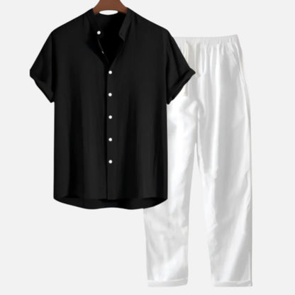 Men’s Linen Style Summer Set – Riviera Elegance