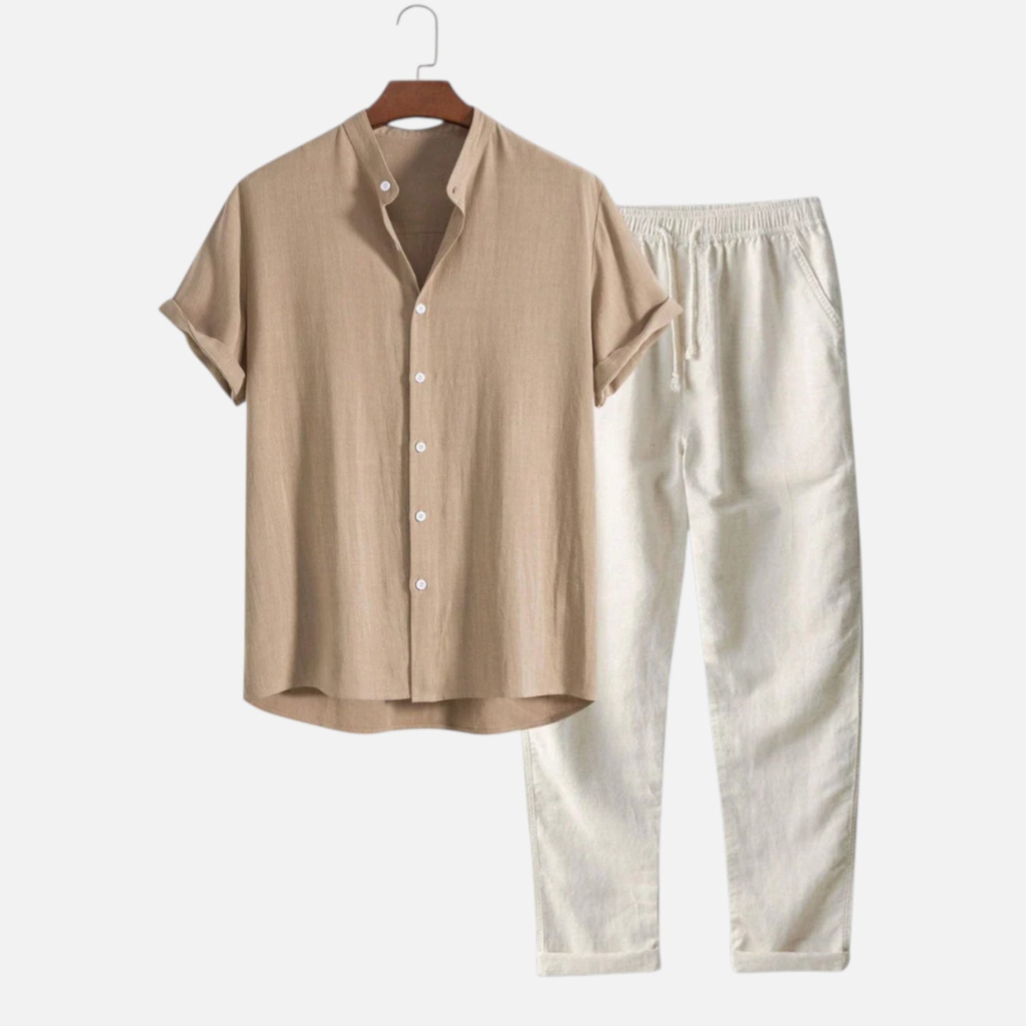 Men’s Linen Style Summer Set – Riviera Elegance