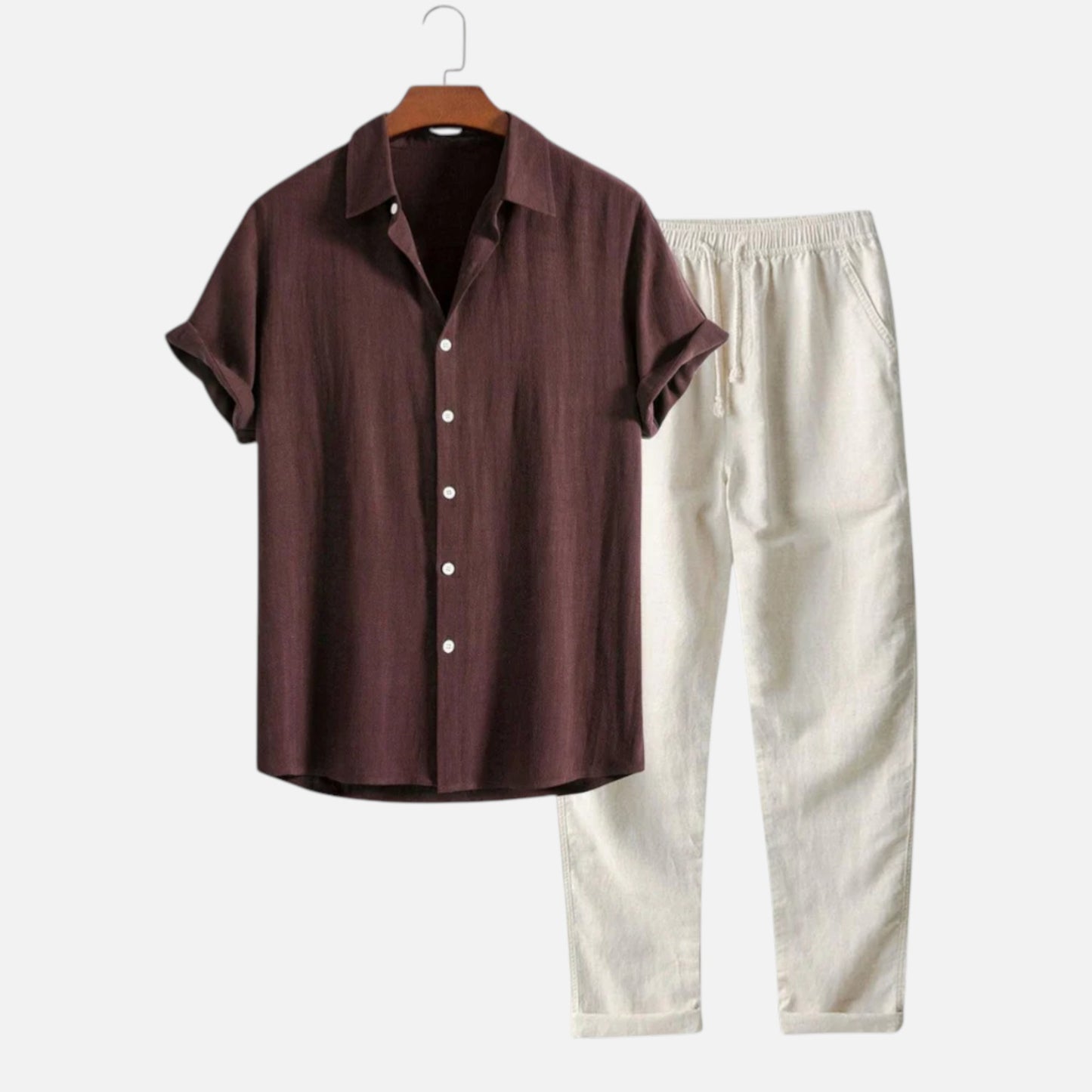 Men’s Linen Style Summer Set – Riviera Elegance