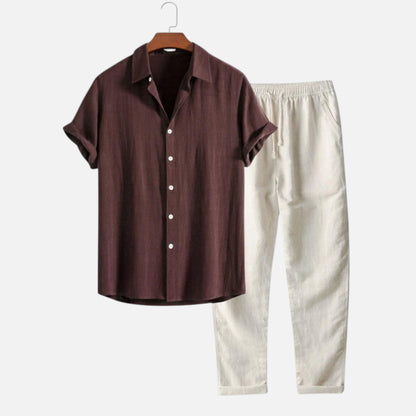 Men’s Linen Style Summer Set – Riviera Elegance