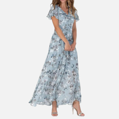 Maison Aurelle | Women’s Floral Tummy-Covering Dress – Glamorous Flattering Silhouette