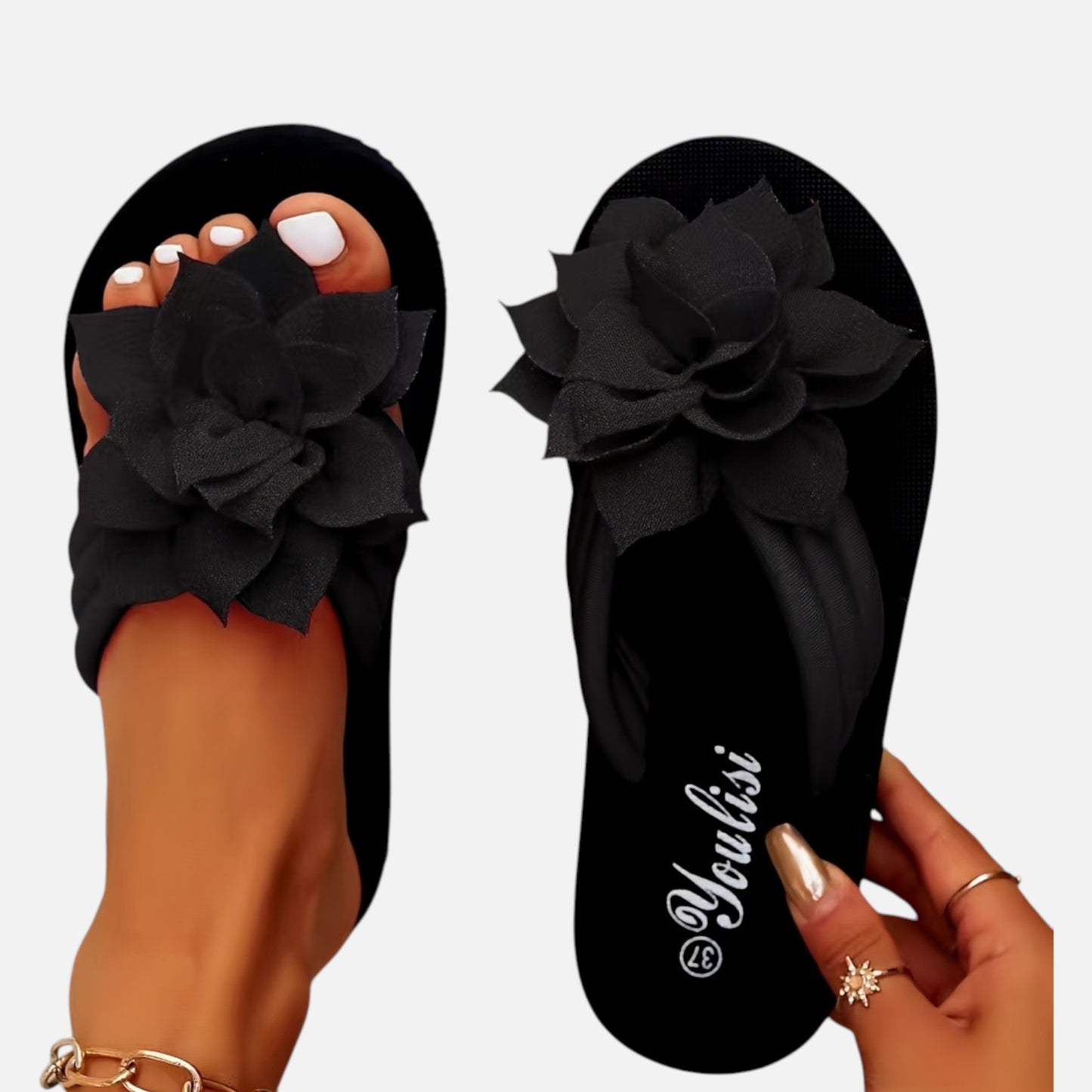 Women’s Floral Flip Flops – All-Season Elegance