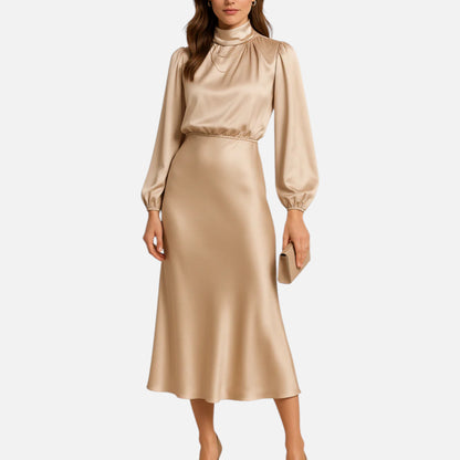 Maison Aurelle | High-Waist Midi Dress – Elegant Fit