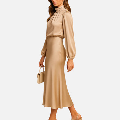 Maison Aurelle | High-Waist Midi Dress – Elegant Fit