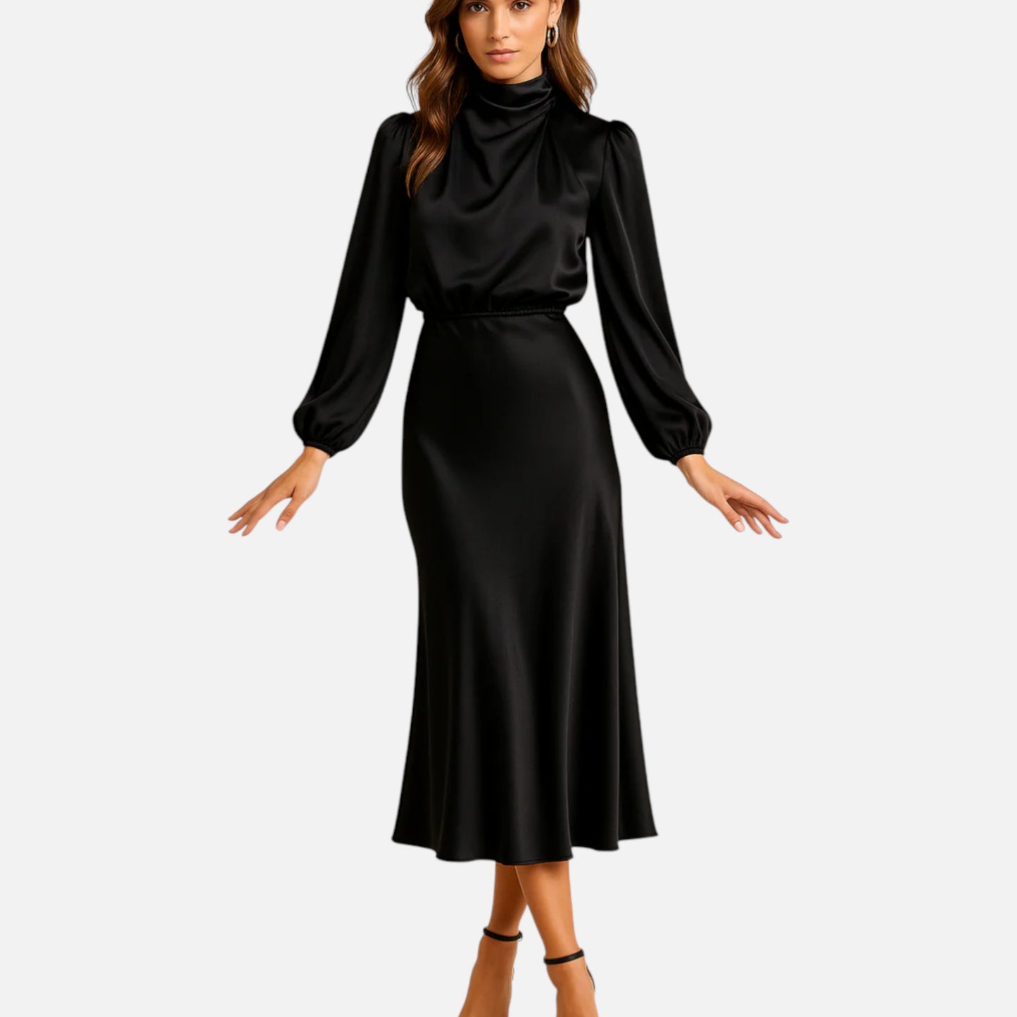 Maison Aurelle | High-Waist Midi Dress – Elegant Fit