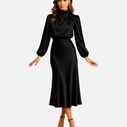 Maison Aurelle | High-Waist Midi Dress – Elegant Fit