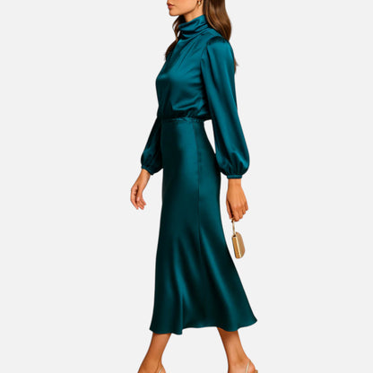 Maison Aurelle | High-Waist Midi Dress – Elegant Fit