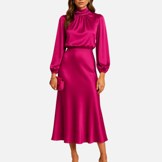 Maison Aurelle | High-Waist Midi Dress – Elegant Fit