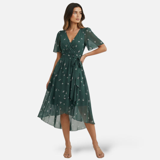 Maison Aurelle | Women’s Linen Midi Dress for Spring Summer Events