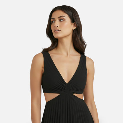 Maison Aurelle | Women’s Pleated Maxi Dress Lightweight Elegant Wear
