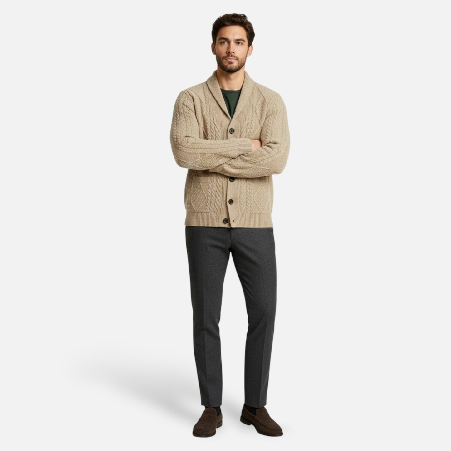 Maison Aurelle | Men’s Wool Cardigan for Spring Layering
