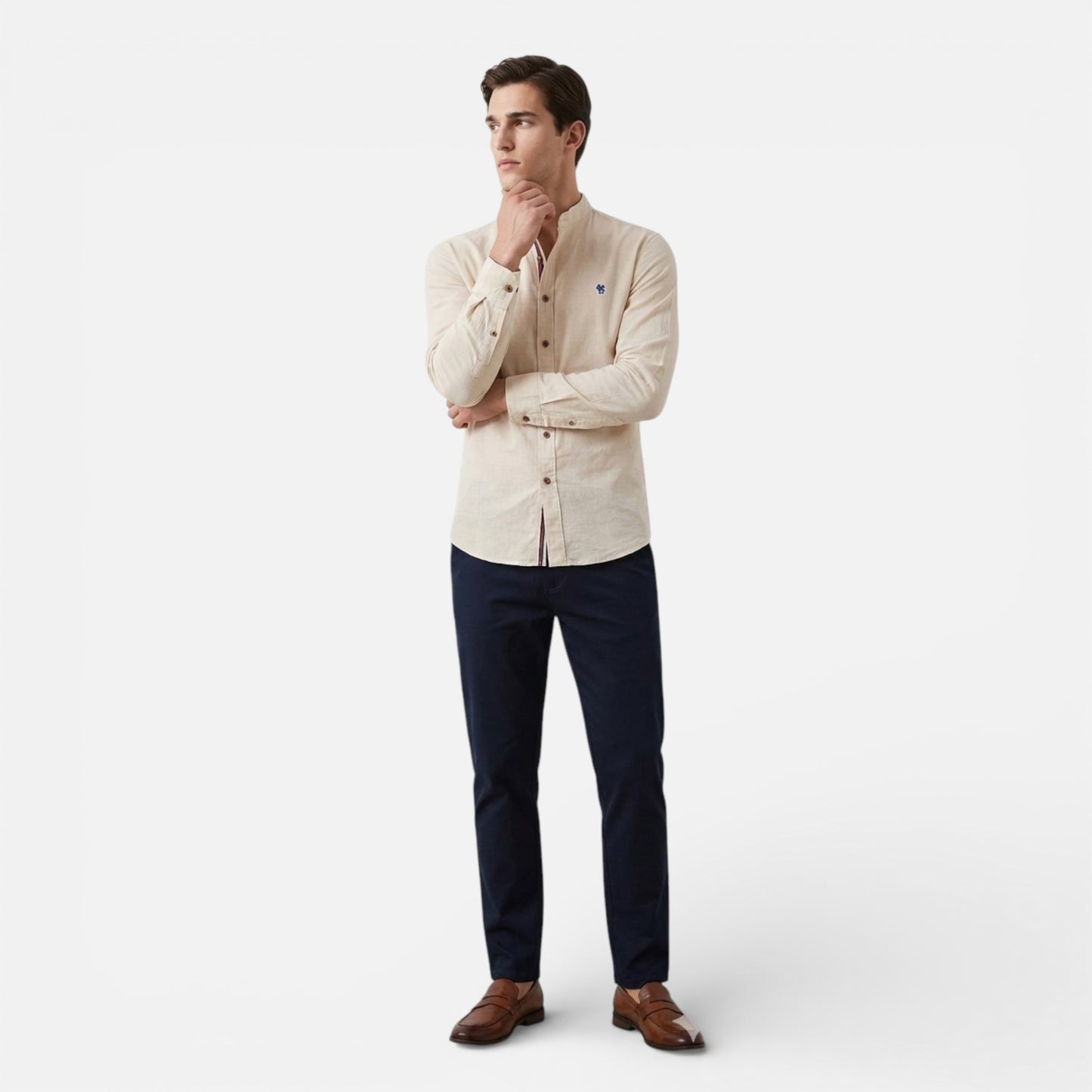Maison Aurelle | Men’s Button-Up Shirt Slim Fit Premium Fabric Top