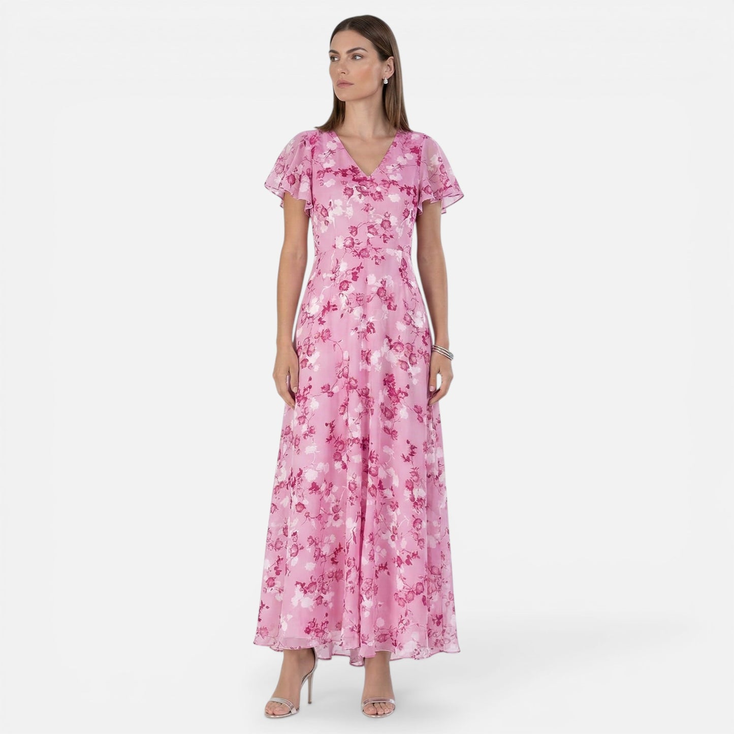 Maison Aurelle | Women’s Floral Tummy-Covering Dress – Glamorous Flattering Silhouette