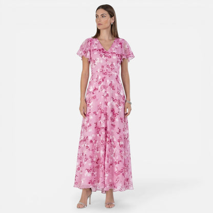 Maison Aurelle | Women’s Floral Tummy-Covering Dress – Glamorous Flattering Silhouette