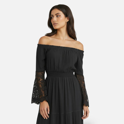 Maison Aurelle | Women’s Off-Shoulder Maxi Dress Elegant Summer Evening