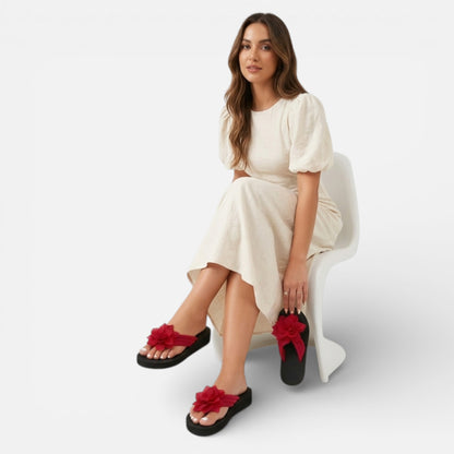 Women’s Floral Flip Flops – All-Season Elegance