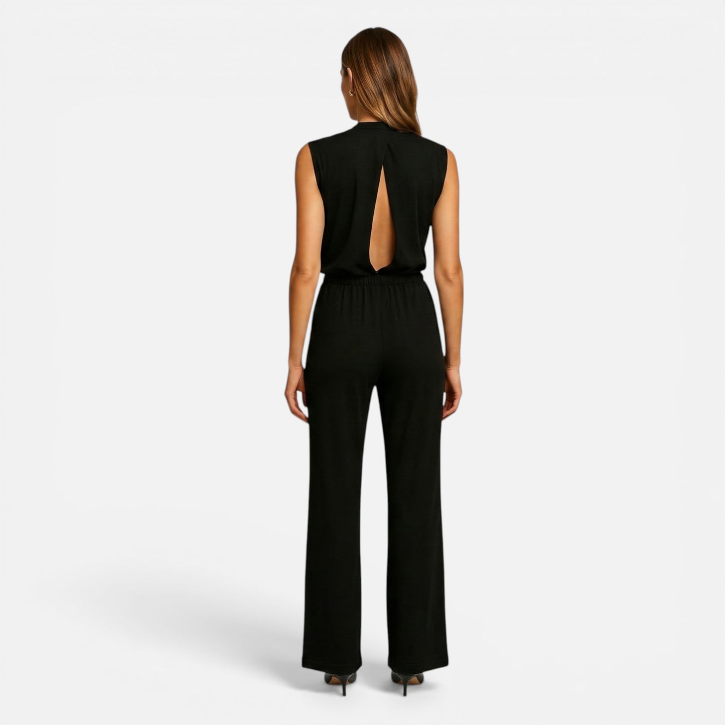 Maison Aurelle | Women’s Halter Neck Wide-Leg Jumpsuit – High-Waist Elegant Silhouette