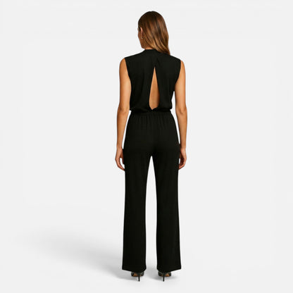 Maison Aurelle | Women’s Halter Neck Wide-Leg Jumpsuit – High-Waist Elegant Silhouette