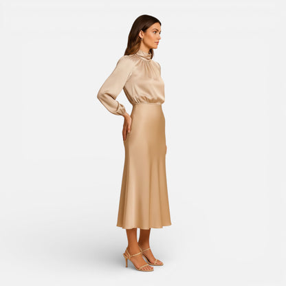 Maison Aurelle | High-Waist Midi Dress – Elegant Fit