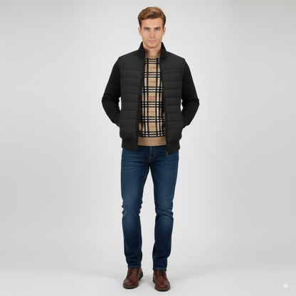 Maison Aurelle Men's Fleece Jacket | Thickened Fabric, Stand-Collar Design
