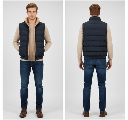 Maison Aurelle Men's Lamb Wool Vest | Soft Fleece Lining, Casual Wear