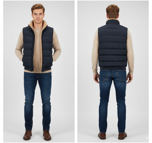 Maison Aurelle Men's Lamb Wool Vest | Soft Fleece Lining, Casual Wear