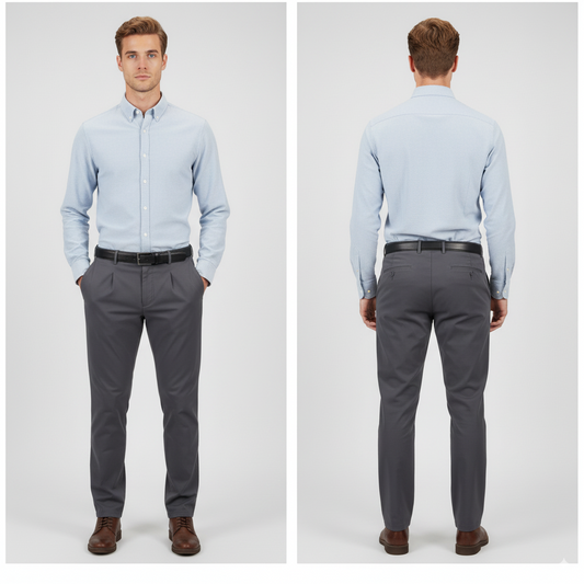 Maison Aurelle Men's Tailored Trousers | Lightweight Fabric, Straight-Leg Cut