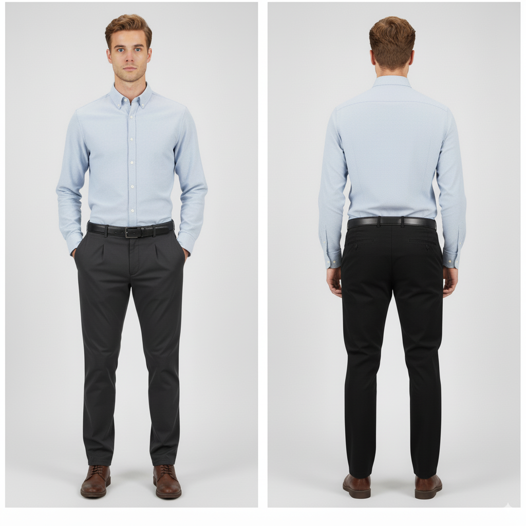 Maison Aurelle Men's Tailored Trousers | Lightweight Fabric, Straight-Leg Cut