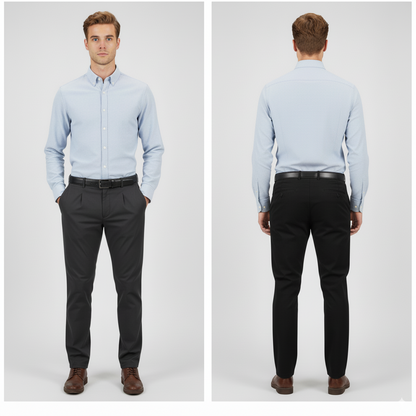 Maison Aurelle Men's Tailored Trousers | Lightweight Fabric, Straight-Leg Cut
