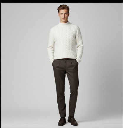Maison Aurelle Classic Crewneck Sweater for Men | Soft Knit Fabric, Relaxed Fit