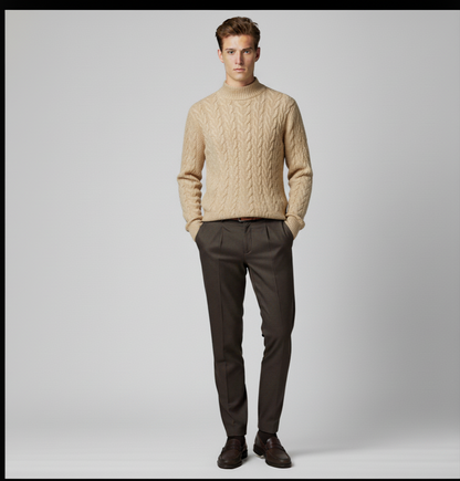Maison Aurelle Classic Crewneck Sweater for Men | Soft Knit Fabric, Relaxed Fit