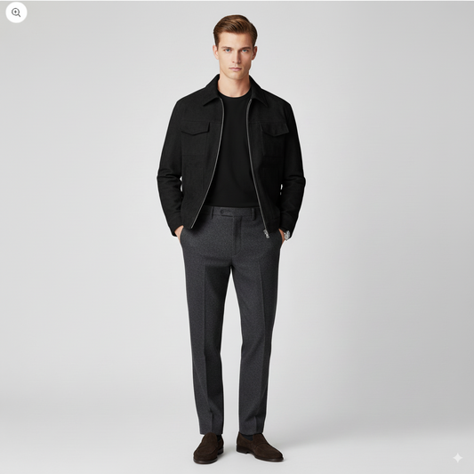 Maison Aurelle Suede Jacket for Men | Oversized Fit, Warm Lining