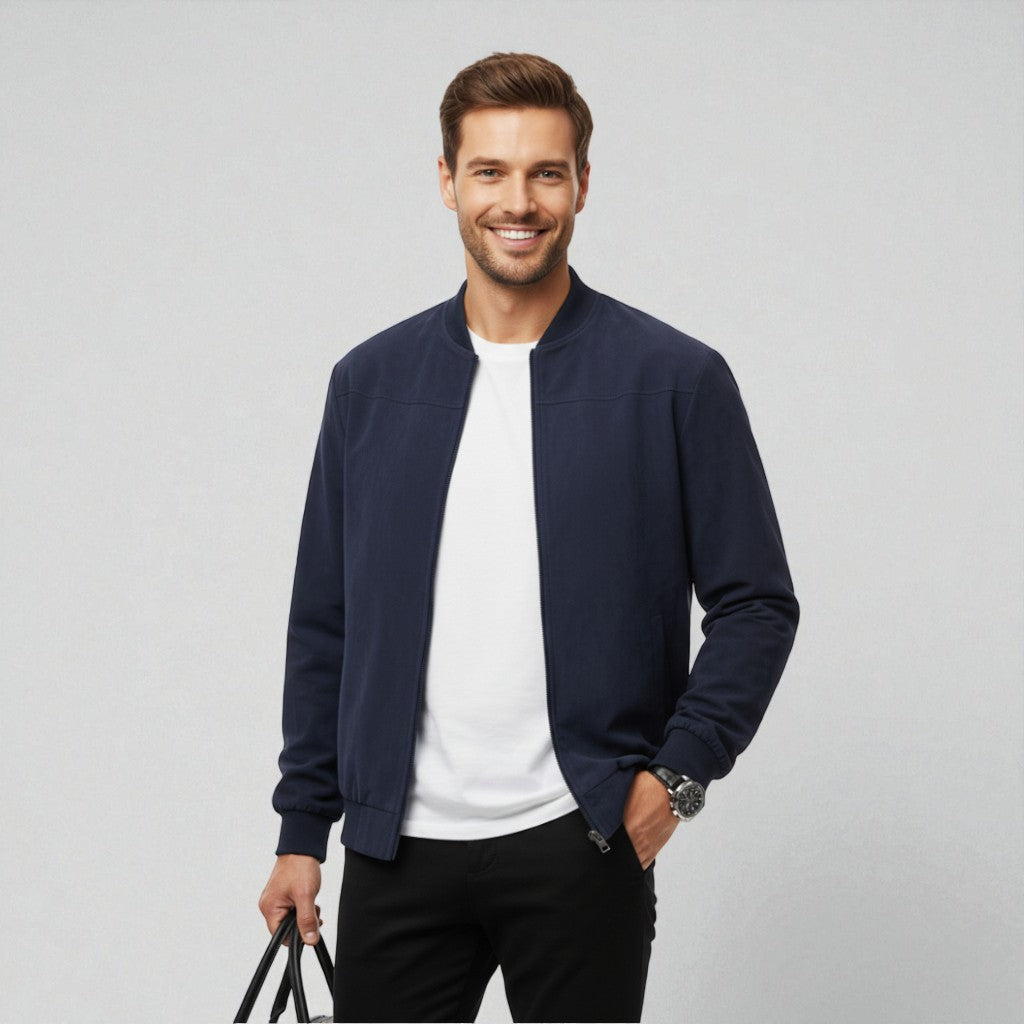 Maison Aurelle - Men’s Bomber Jacket Lightweight Modern Fit Minimalist 0