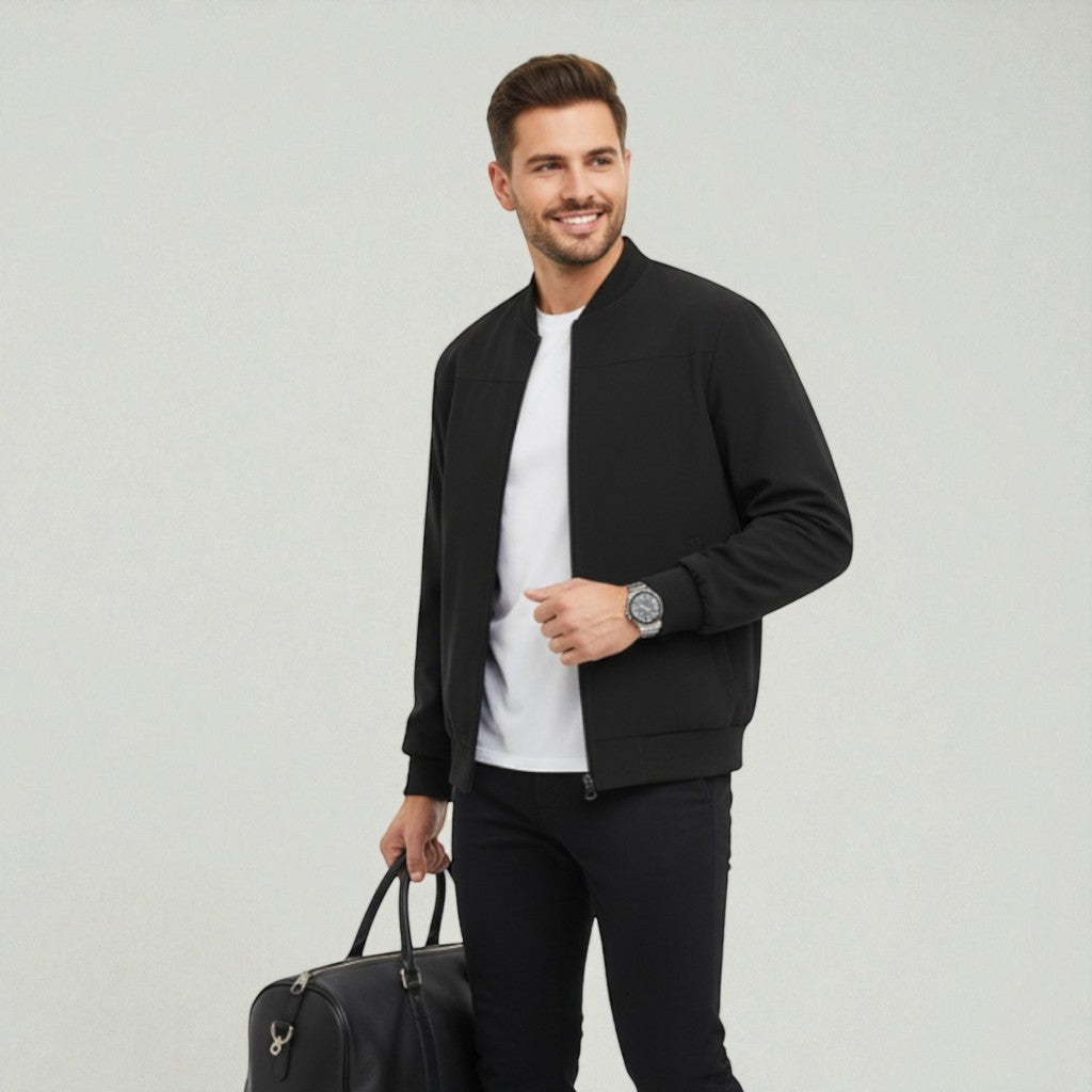 Maison Aurelle - Men’s Bomber Jacket Lightweight Modern Fit Minimalist 1