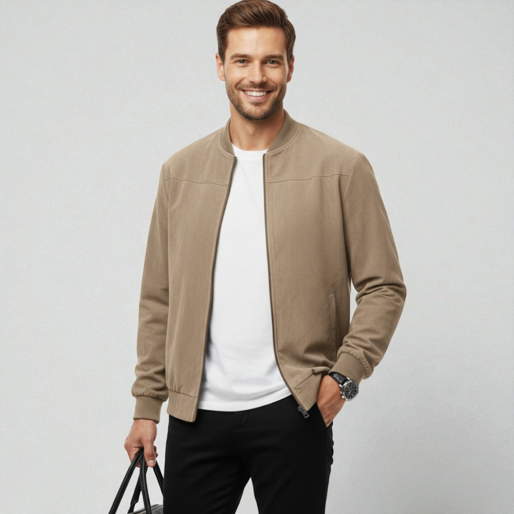 Maison Aurelle - Men’s Bomber Jacket Lightweight Modern Fit Minimalist 3
