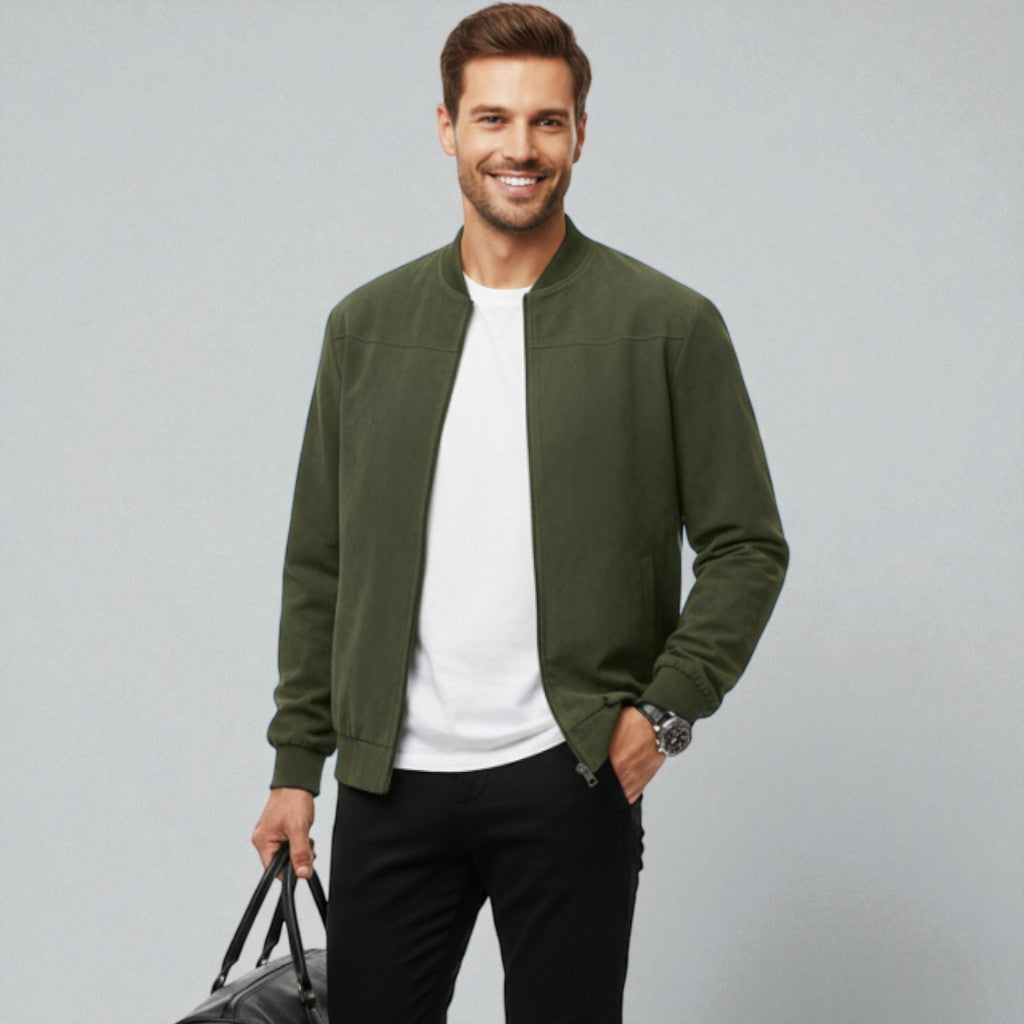 Maison Aurelle - Men’s Bomber Jacket Lightweight Modern Fit Minimalist 4