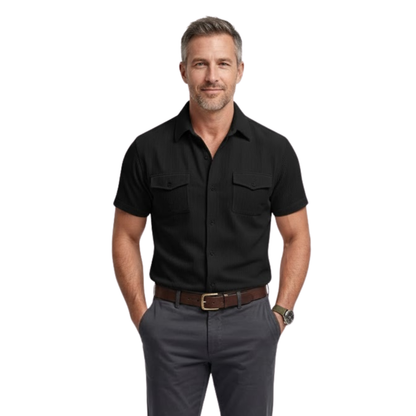 Maison Aurelle - Men’s Cargo Shirt Wide Ribbed Durable Comfort Classic Fit 0