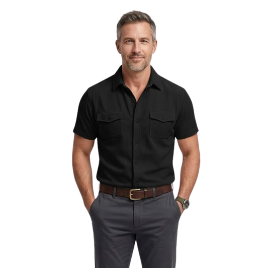 Maison Aurelle - Men’s Cargo Shirt Wide Ribbed Durable Comfort Classic Fit 0
