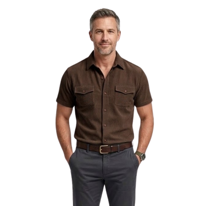 Maison Aurelle - Men’s Cargo Shirt Wide Ribbed Durable Comfort Classic Fit 5