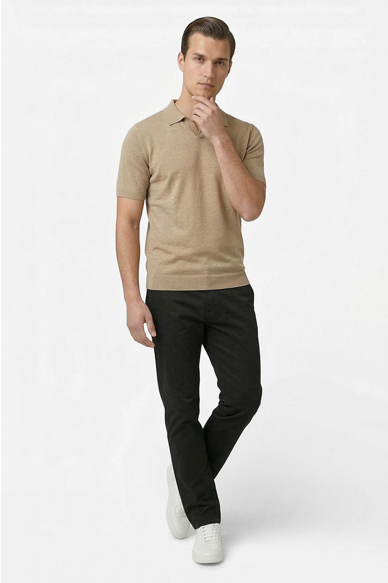 Maison Aurelle - Men’s Chino Pants Stretch Fabric Tailored Comfort Straight Fit 5