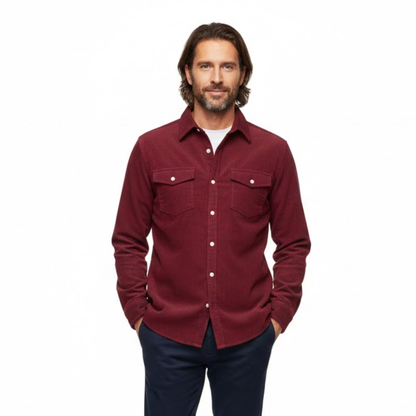 Maison Aurelle - Men’s Corduroy Shirt Jacket Soft Comfortable Classic Fit 1
