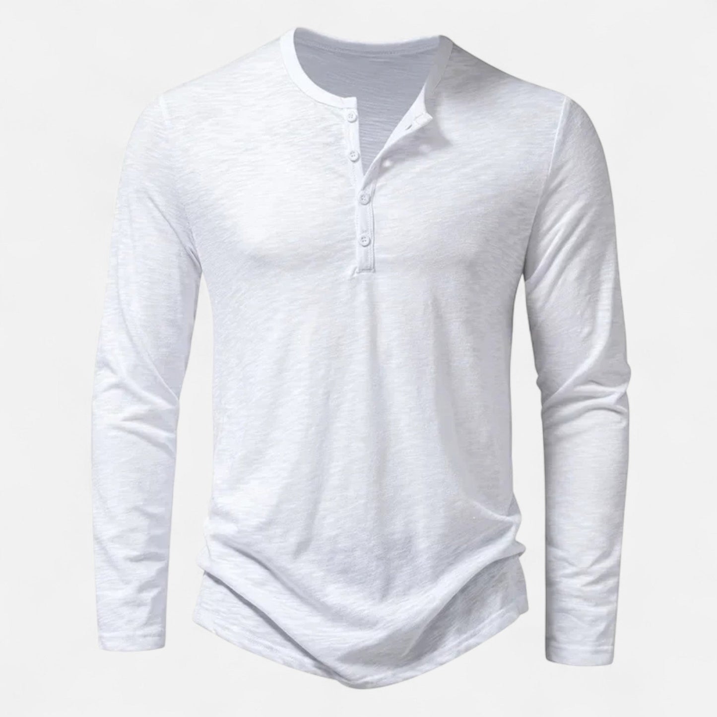 Maison Aurelle - Men's Cotton Long Sleeve Henley Comfortable Slim Fit 4