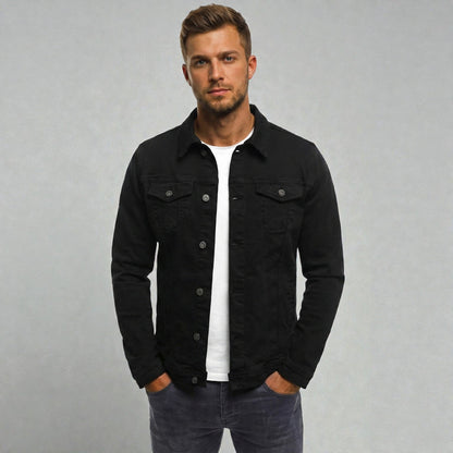 Maison Aurelle - Men’s Denim Jacket Durable Tailored Fit Casual Essential 0