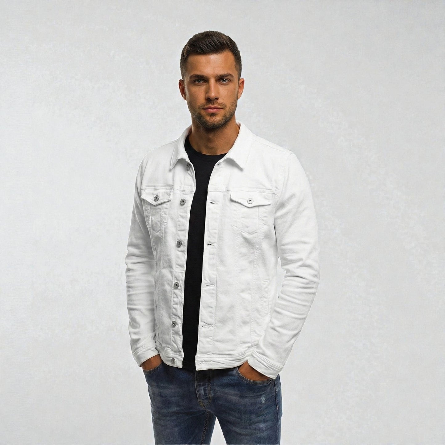 Maison Aurelle - Men’s Denim Jacket Durable Tailored Fit Casual Essential 2